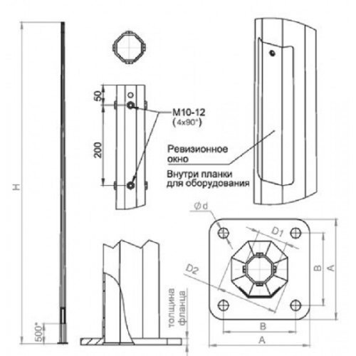 Опора ОГКф-4,0 Пересвет В00000168 Оцинкованная 4м картинка 